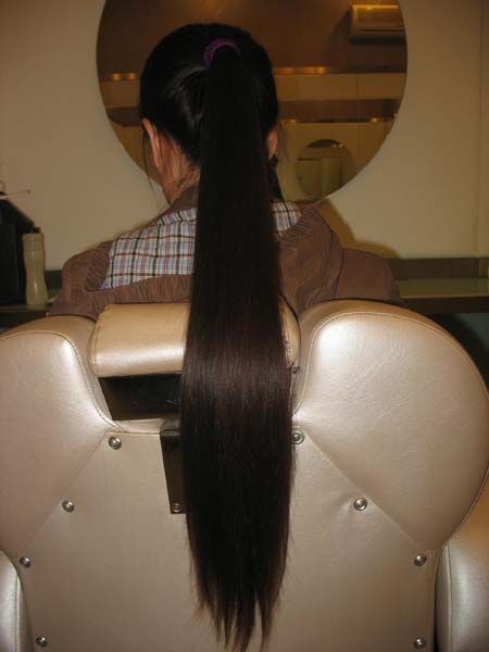 hezhitengfei cut 60cm fresh long hair