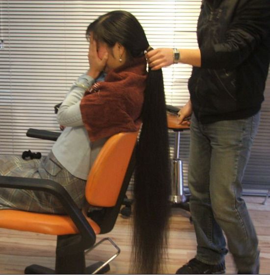 xiaogao cut long hair from Zhejiang province