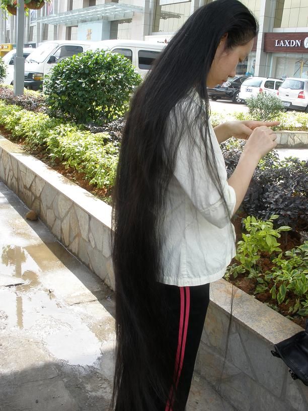 cut 1 meter long hair on square