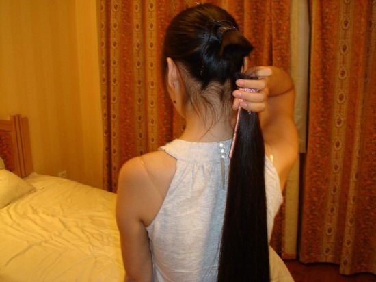 cut 1.1 meter long hair