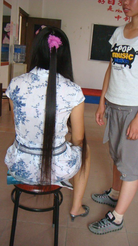 huqing cut 85cm long hair