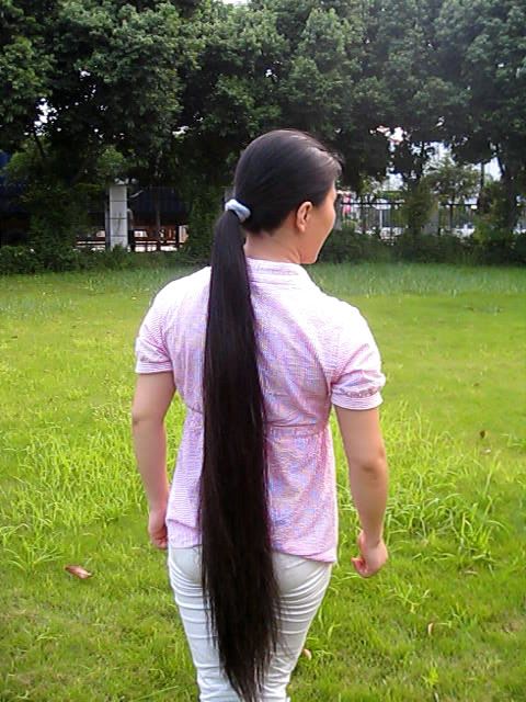 qinqinbaobei cut 1 meter long hair