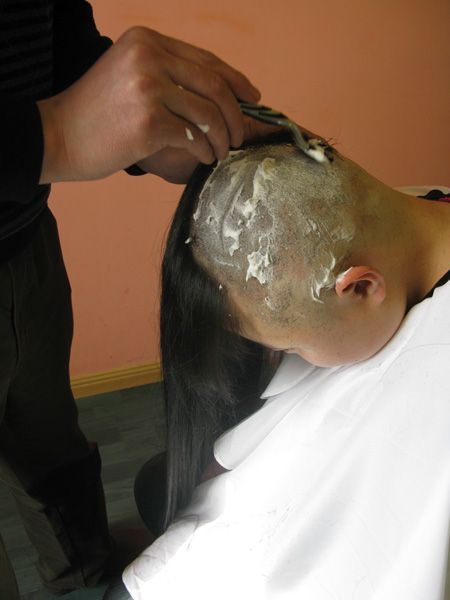 hezhitengfei cut long hair to bald-NO.82