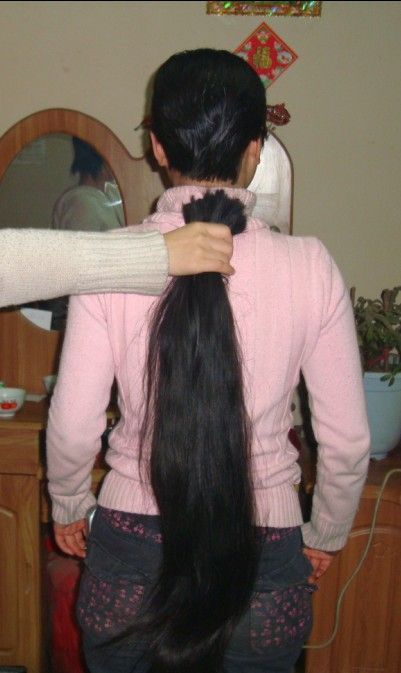 haohaizi cut sisters' long hair