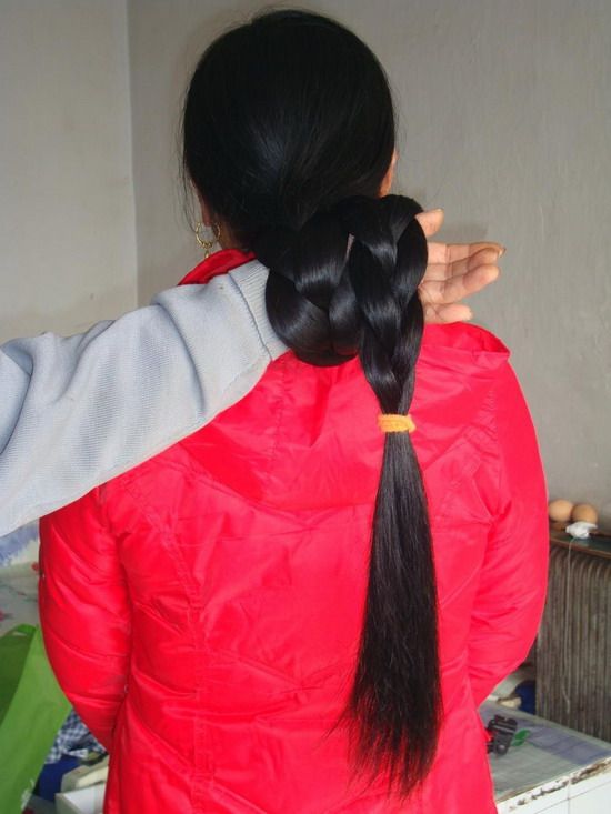 haohaizi cut 1.2 meter long hair to bald