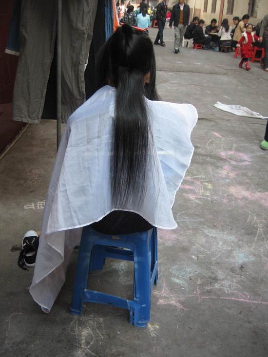 huqing cut 56cm long hair