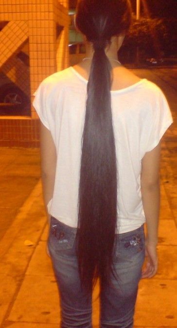 feng3333 cut 1 meter long hair