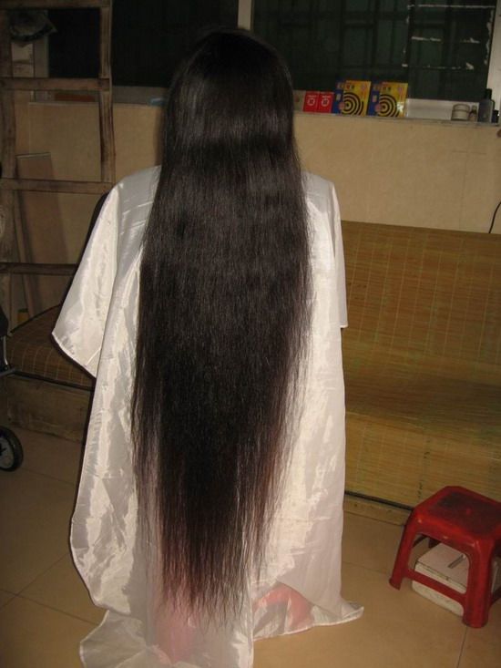 huqing cut 1 meter long hair