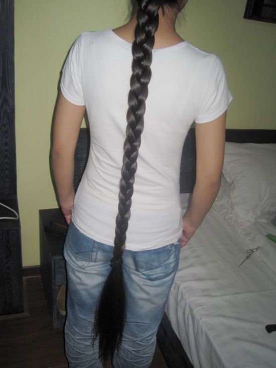 zhangyangdewo cut 1.3 meter long hair