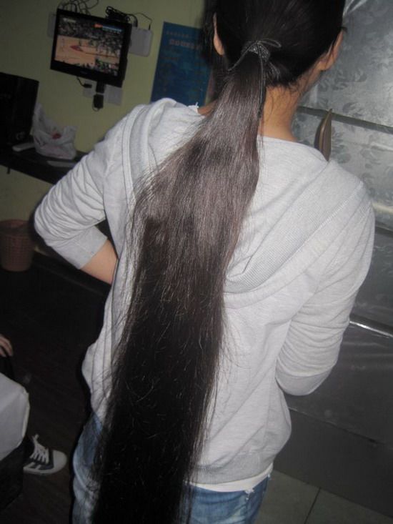 zhangyangdewo cut 1.3 meter long hair