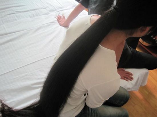 zhangyangdewo cut 1.14 meter long hair