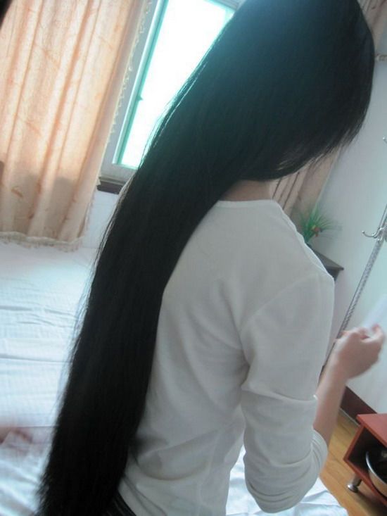 zhangyangdewo cut 1.14 meter long hair