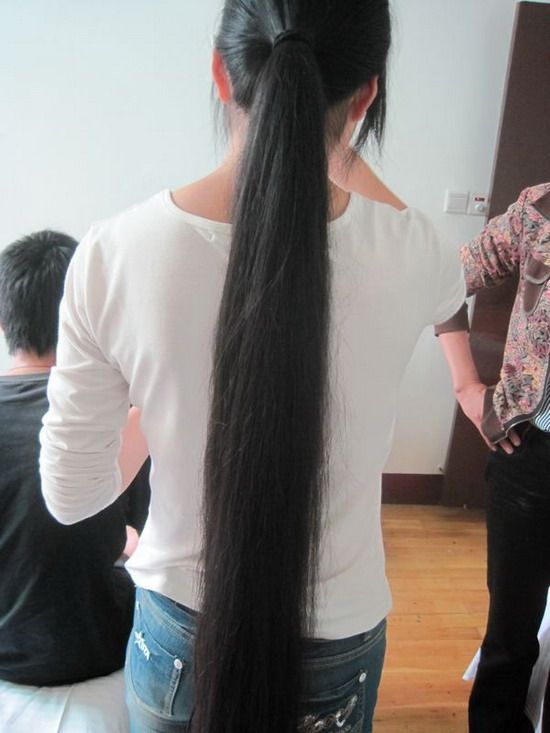 zhangyangdewo cut 1.14 meter long hair