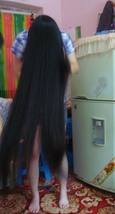 haohaizi cut 1.3 meter long hair