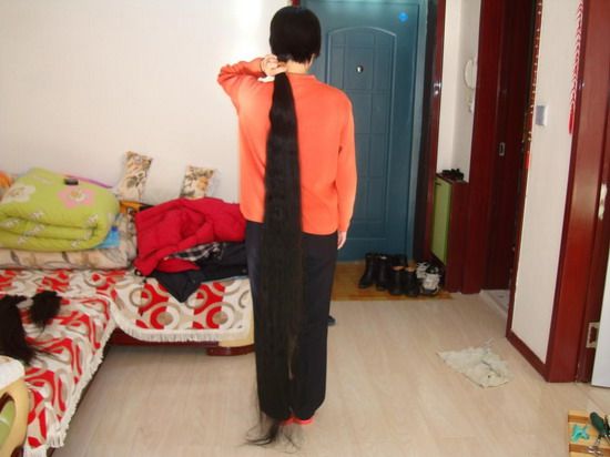 haohaizi cut 1.7 meter long hair