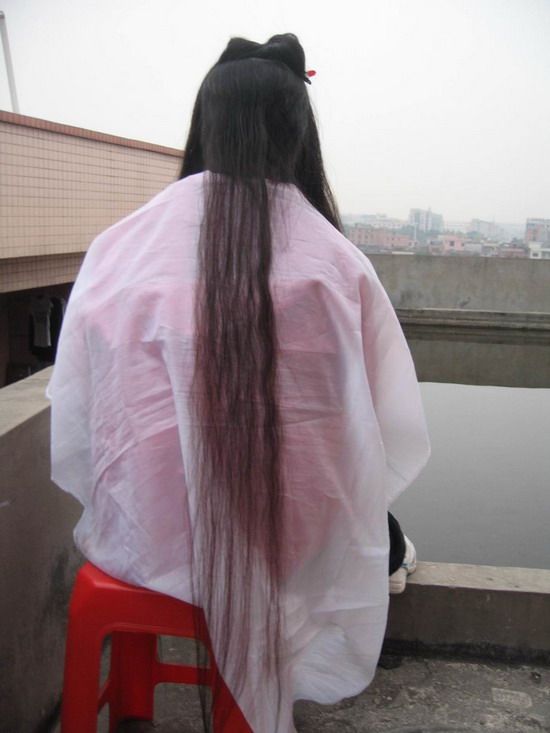 huqing cut 1.1 meter long hair