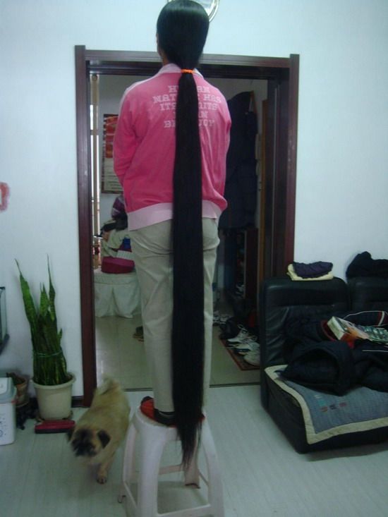 haohaizi cut 1.5 meter long hair