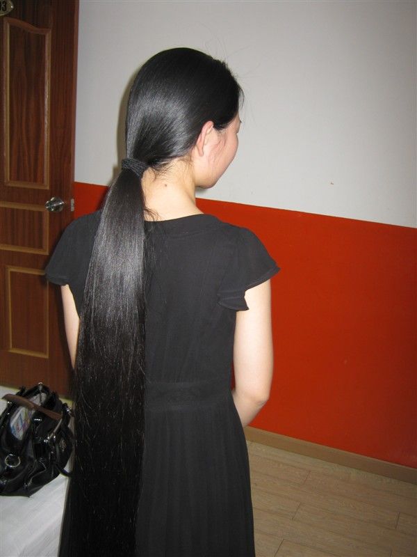 cut knee length long hair - [LongHairCut.cn]