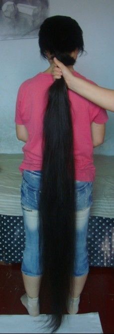 haohaizi cut 1.5 meter long hair