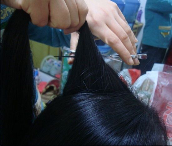 haohaizi cut 1.5 meter long hair