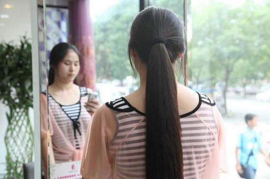 hezhitengfei cut 75cm long hair