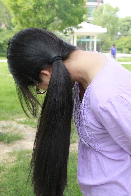 hezhitengfei cut 60cm long hair