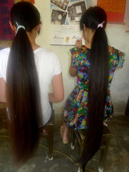 ww cut 2 sister's long hair-NO.399 and NO.400