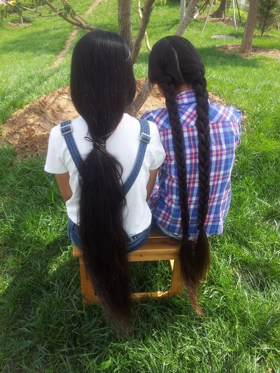 hezhitengfei: Elder sister cut younger sister's 1.05 meter long hair