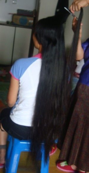 haohaizi cut 1 meter long hair