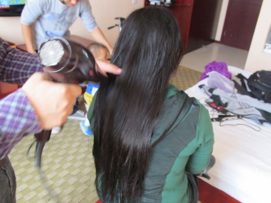 xianshijianfa cut 66cm long hair to bob in Suzhou