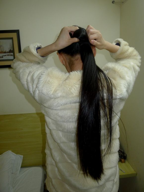 ww cut 20 years girl's 66cm long hair-NO.441