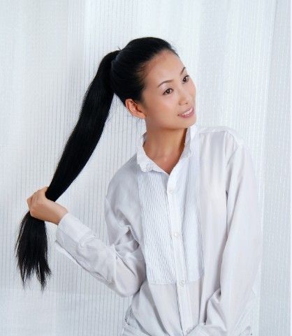 guangzhoulaolang cut model's 50cm long hair