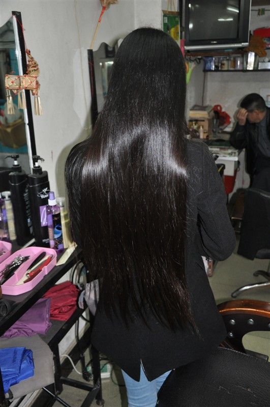 guangzhoulaolang cut Miss Liao's 60cm long hair