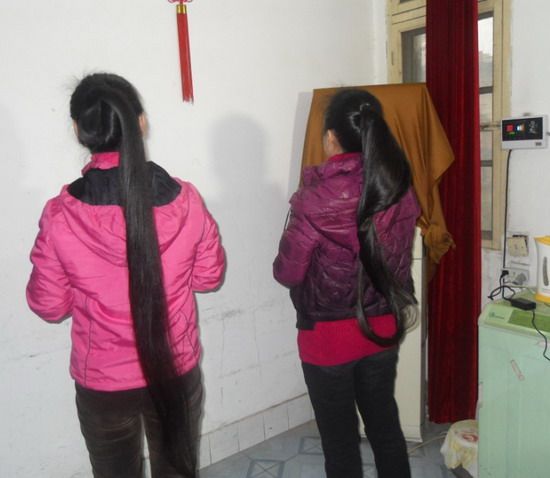 aidebianyuan cut 2 sisters' long hair-NO.104