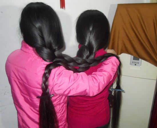 aidebianyuan cut 2 sisters' long hair-NO.104