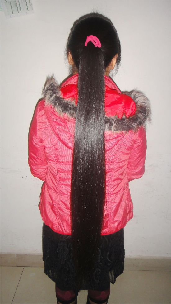 fenghui cut 1 meter long hair