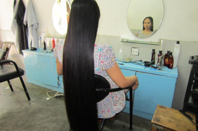 xiaoxiao cut 95cm thick long hair