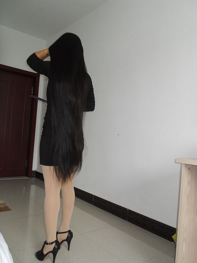 aidebianyuan shave knee length long hair to bald-NO.166