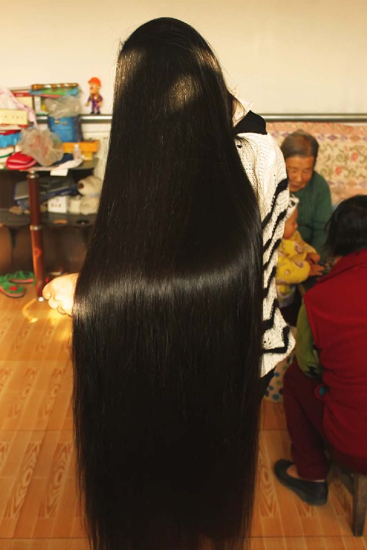 face cut 1.17 meter long hair-NO.117