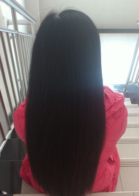 ww cut young stundent's 68cm long hair