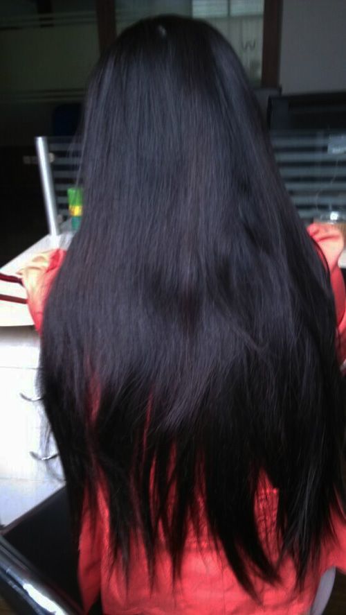 ww cut 58cm long hair to bob-NO.610A