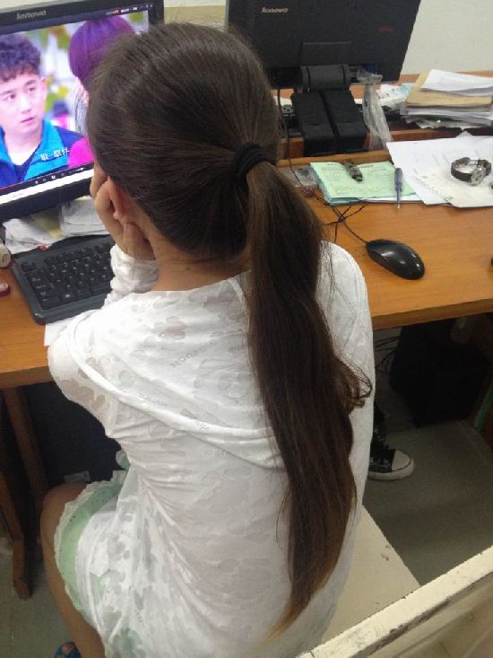 sbsseipr cut 45cm long hair of 21 years girl
