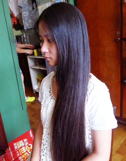 ww cut 96cm long hair of young girl-NO.647