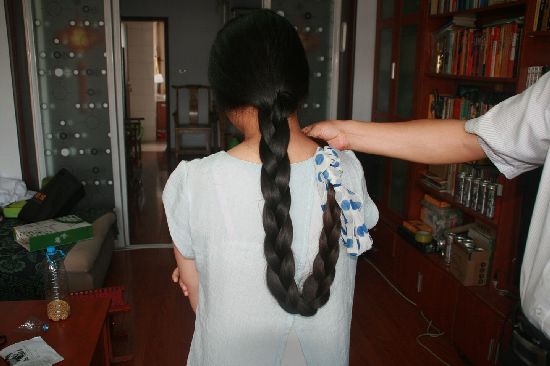 521210 cut 91cm long hair of 16 years young girl