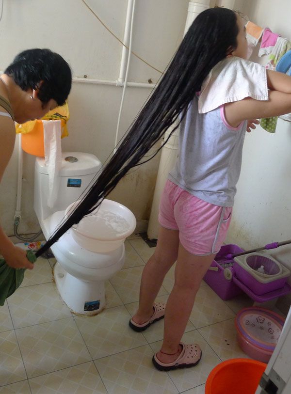 ww cut floor length long hair of young girl-NO.667