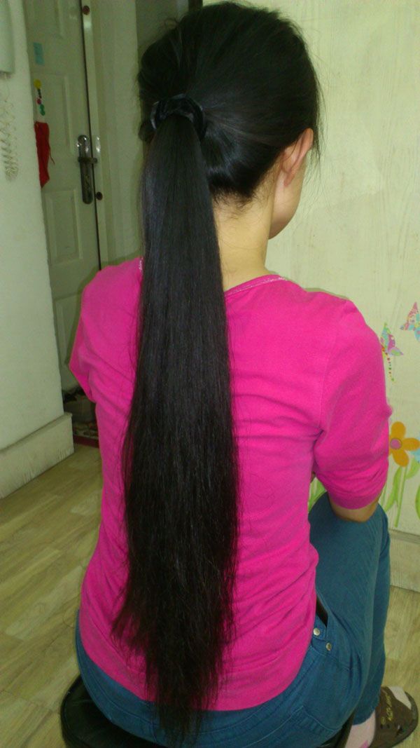 ww shave 71cm long hair to bald-NO.682