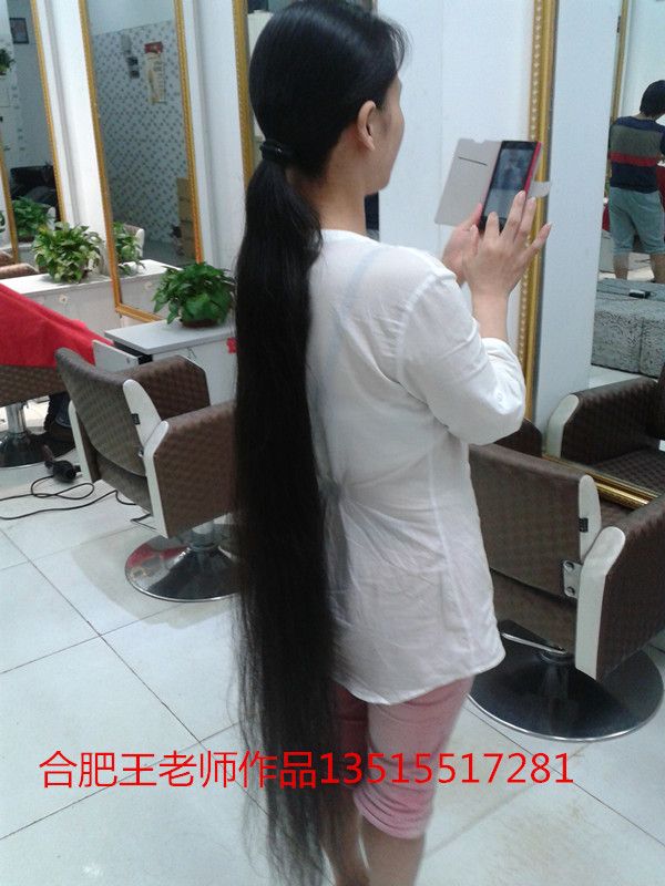 wangjiaxi cut 1.25 meter long hair
