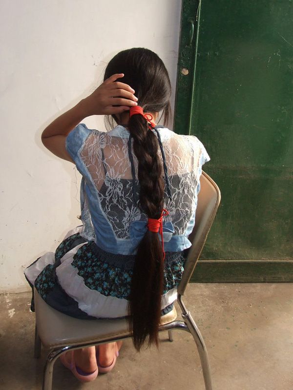 ww cut long hair of young girl-NO.727