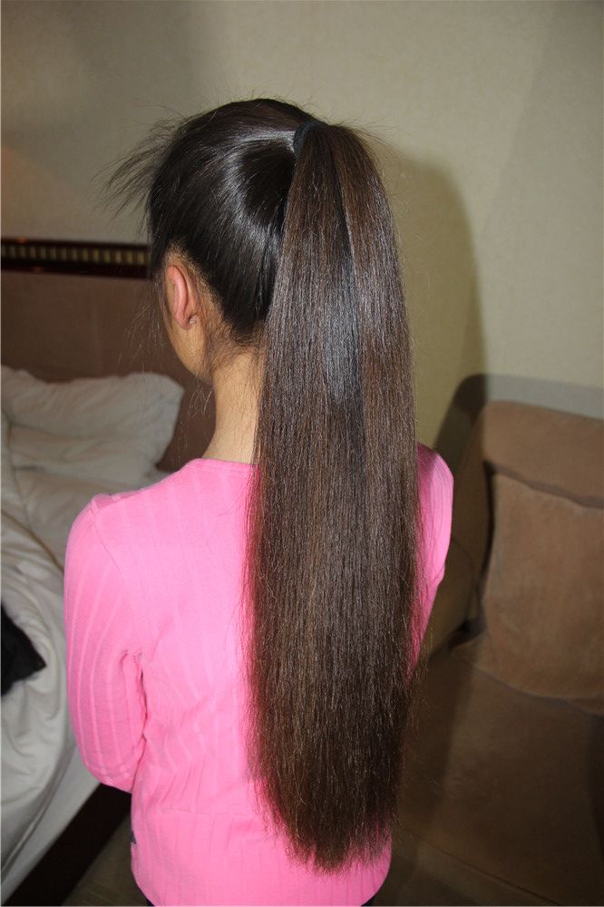 laogao cut 70cm long hair of young stundent
