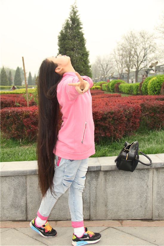 laogao cut 95cm long hair of 20 years girl-NO.340